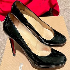 Christian Louboutin New Simple Pump 120 black patent sz 38.5/8